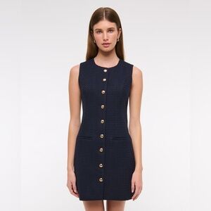 Abercrombie & Fitch Tweed Navy Mini Dress